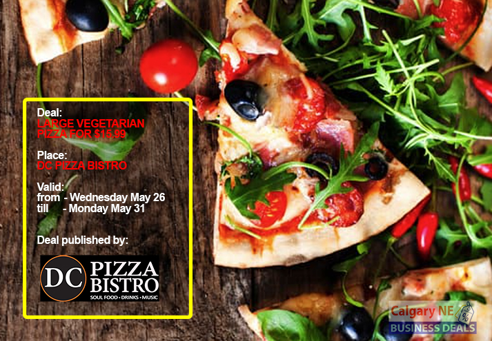 Vegetarian Pizza Deal $15.99 Large | Business Deal | d4u.ca